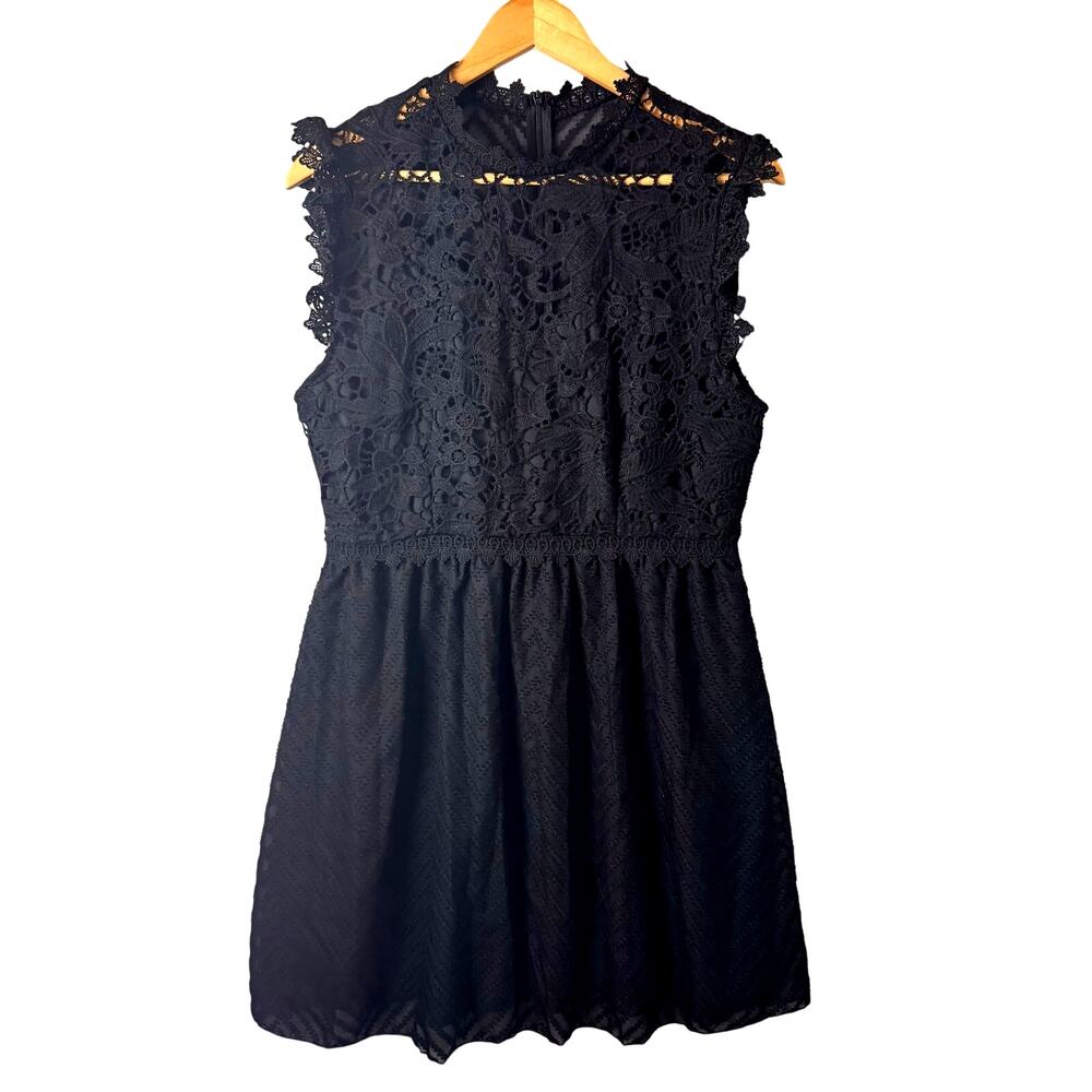 Shein Black Lace Dress Womens Large Mini Cocktail Wednesday Addams Whimsigoth